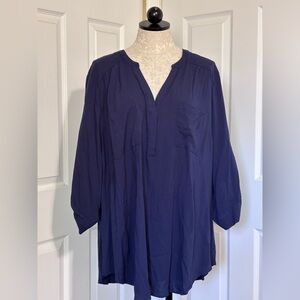 Torrid Harper Peacoat 3/4 Sleeve Lenny in Navy Blue